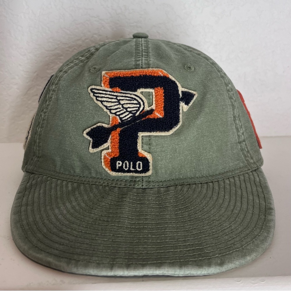 Polo by Ralph Lauren Green Cap with Orange and Black Logo
